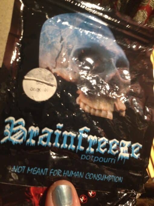 pack of brain freeze herbal incense with refreshing scent theme